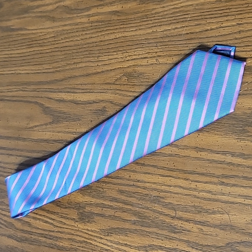 Lands' End Green and Blue Striped Tie